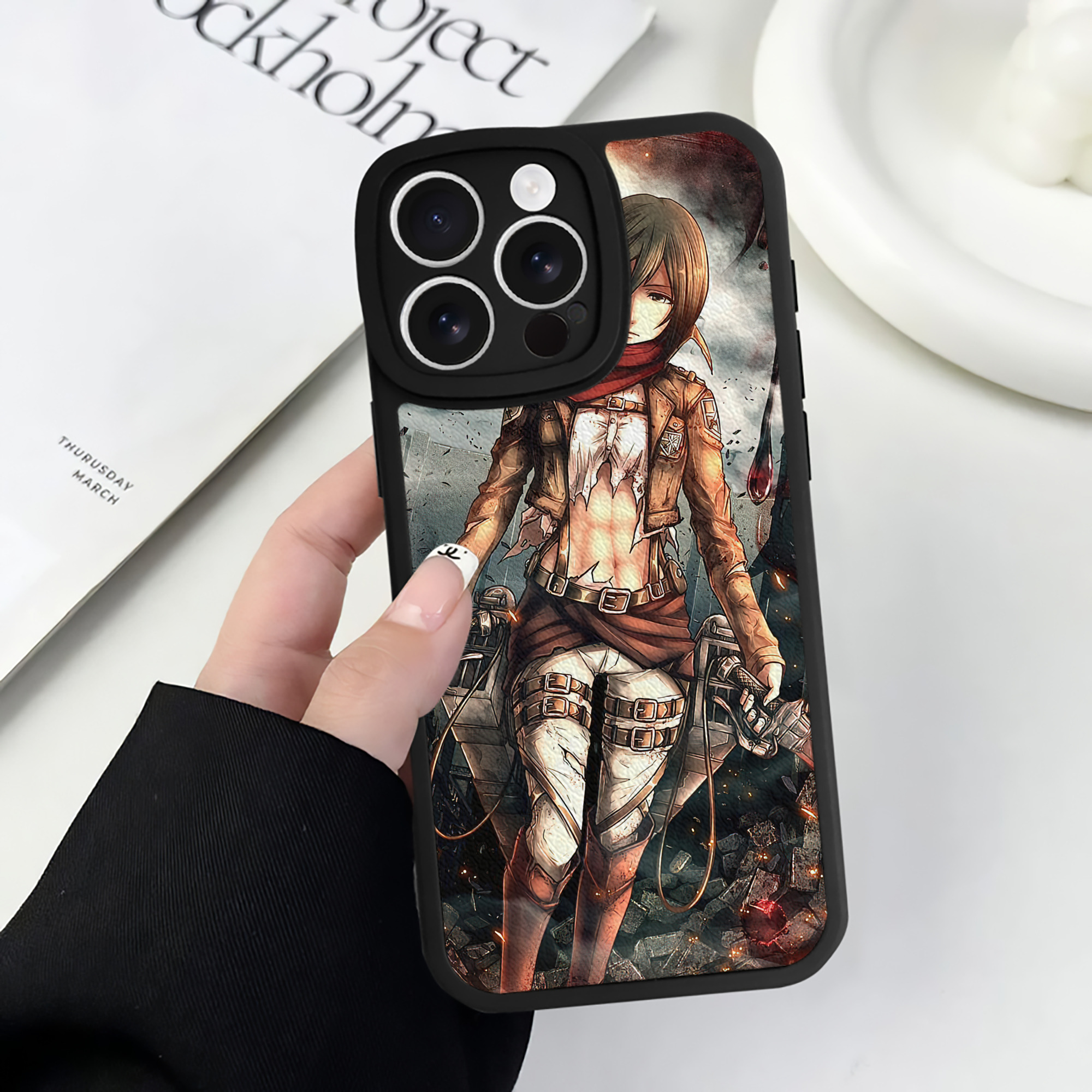 （画像用） 進撃の巨人 Attack on Titan 【iPhone 16シリーズ対応】シリコンスマホケース（レザー調） 材質：シリコン
